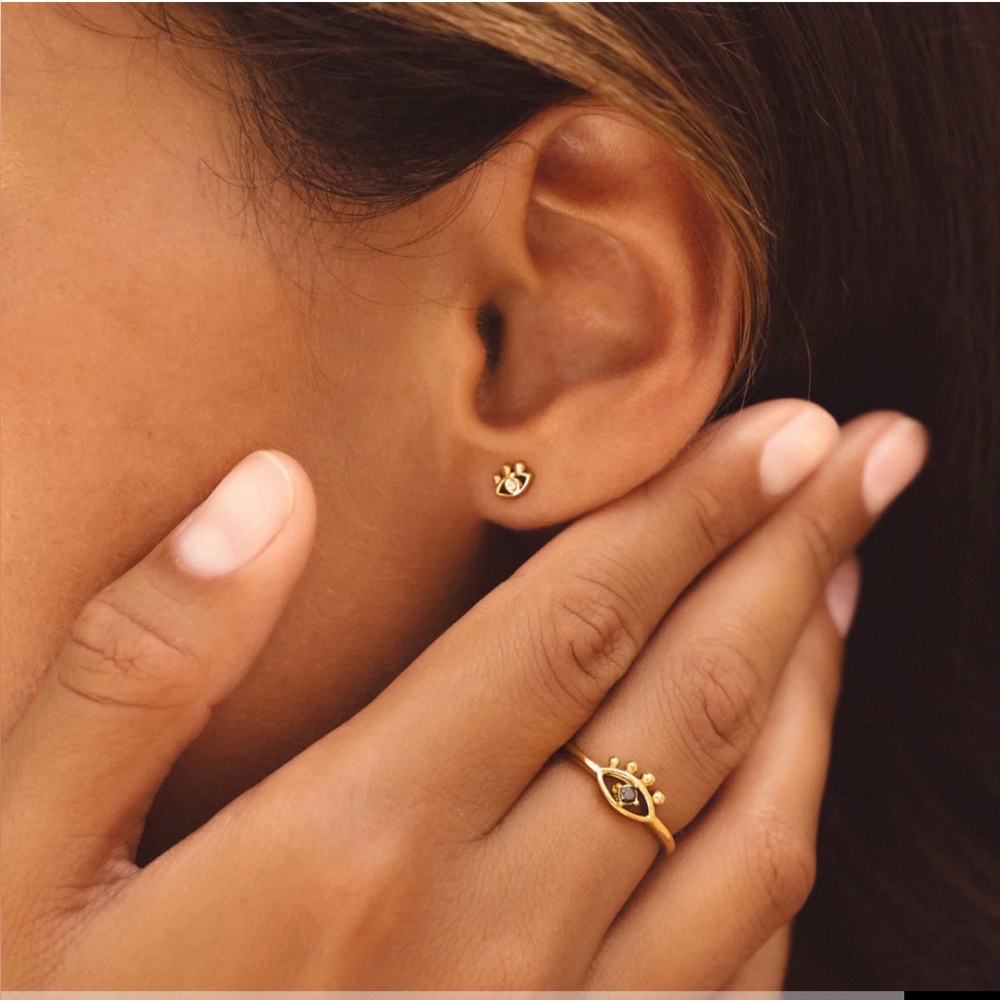 Atolea • Evil Eye Stud Earrings - Picture 2 of 9